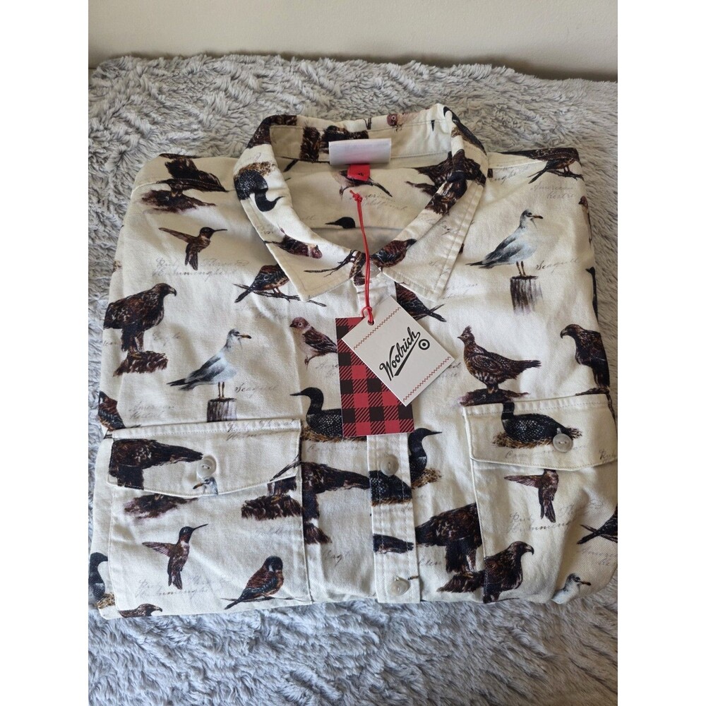Woolrich X Target Bird Motif Flannel Button-down … - image 5